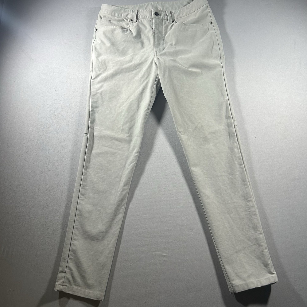 Mens Lululemon ABC Slim Pants 32x31 Light Gray Utilitech Stretch Performance